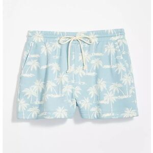 Lou & Grey Palm Tree Terry Drawstring Shorts Sz S